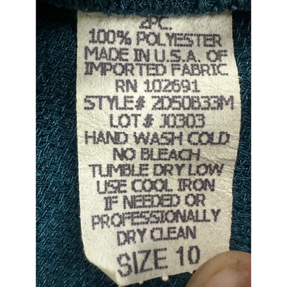 Donna Ricco Teal Button Front Blazer Jacket Size 10 ~ Vintage - Picture 3 of 6